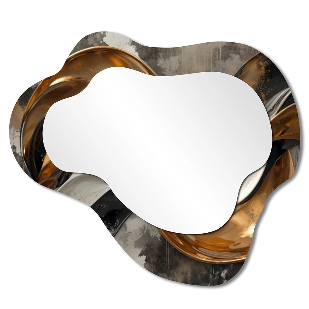 Abstract Cloud Shape Mirror - Golden Fractal Temporal Flux I - Asymmetrical Mirror