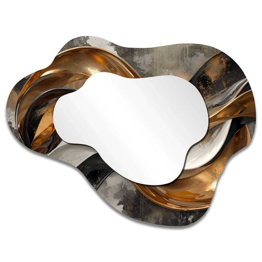Abstract Cloud Shape Mirror - Golden Fractal Temporal Flux I - Asymmetrical Mirror