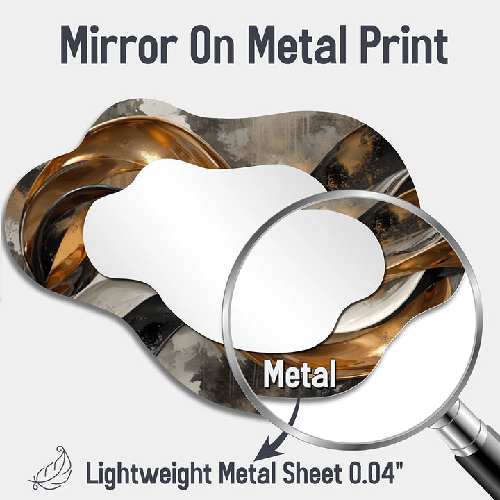 Abstract Cloud Shape Mirror - Golden Fractal Temporal Flux I - Asymmetrical Mirror