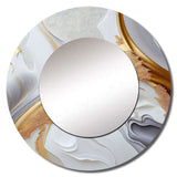 White And Gold Marble Abstract I - Abstract Wall Mirror