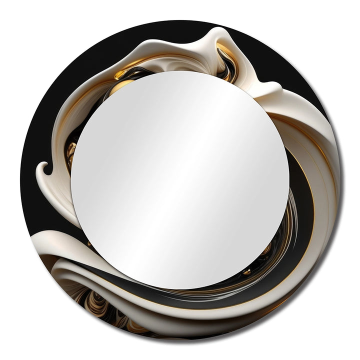 Abstract Spirals Decorative Mirror - Liquid White Stained Glass V - Wall Mirror