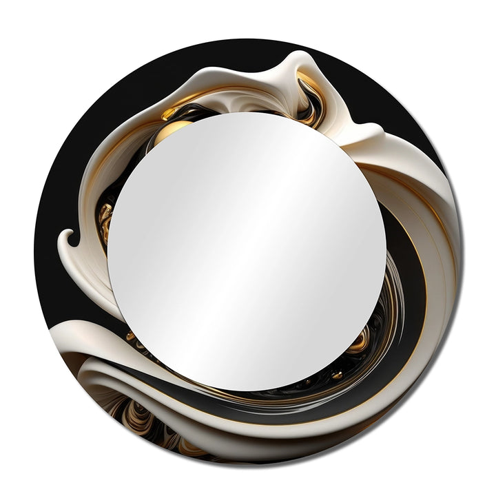 Abstract Spirals Decorative Mirror - Liquid White Stained Glass V - Wall Mirror