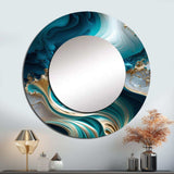 Abstract Geode Turquoise III - Abstract Wall Mirror