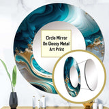 Abstract Geode Turquoise III - Abstract Wall Mirror