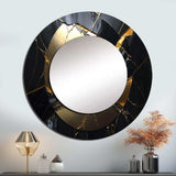 Abstract Geode Gold III - Abstract Wall Mirror