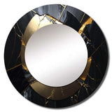 Abstract Geode Gold III - Abstract Wall Mirror