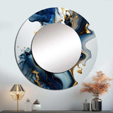 Abstract Geode Marble Blue I - Abstract Wall Mirror