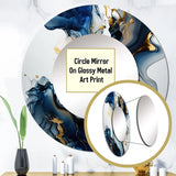 Abstract Geode Marble Blue I - Abstract Wall Mirror
