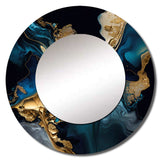 Abstract Geode Marble Blue IV - Abstract Wall Mirror