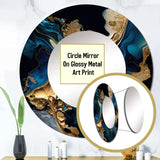 Abstract Geode Marble Blue IV - Abstract Wall Mirror