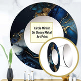 Abstract Geode Gold And Blue Marble V - Abstract Wall Mirror