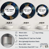 Abstract Geode Gold And Blue Marble V - Abstract Wall Mirror