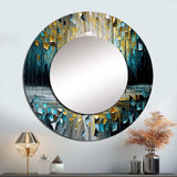 Abstract Nature Trees Painting II - Abstract Wall Mirror