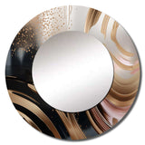 Gold And Pink Vibrant Swirls III - Abstract Wall Mirror