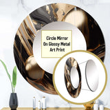 Gold And Black Captivating Marble I - Abstract Wall Mirror