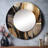 Gold And Black Captivating Marble IV - Abstract Wall Mirror