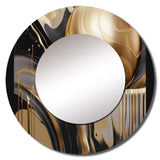 Gold And Black Captivating Marble IV - Abstract Wall Mirror