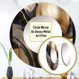 Gold And Black Captivating Marble IV - Abstract Wall Mirror