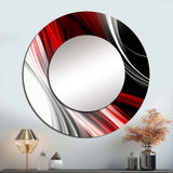 Red Black Infinite Ripples I - Abstract Wall Mirror