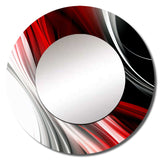 Red Black Infinite Ripples I - Abstract Wall Mirror