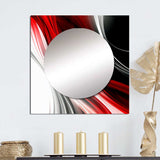 Red Black Infinite Ripples I - Abstract Wall Mirror