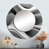 White Black Infinite Ripples - Abstract Wall Mirror