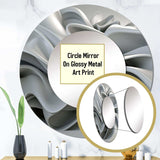 Grey Infinite Ripples - Abstract Wall Mirror