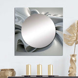 Grey Infinite Ripples - Abstract Wall Mirror