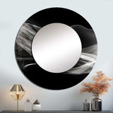 Black White Contemplative Abstraction I - Abstract Wall Mirror