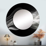 Black White Contemplative Abstraction II - Abstract Wall Mirror