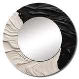 Black White Marbled Dreamscape II - Abstract Wall Mirror