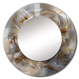 Grey Gold Captivating Liquid Ink - Abstract Wall Mirror