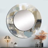 Beige And Grey Unbounded Creativity I - Abstract Wall Mirror