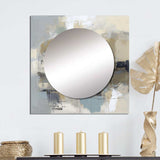 Beige And Grey Unbounded Creativity I - Abstract Wall Mirror