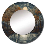 Blue And Brown Drama Of A Stormy Night City - Cityscapes Wall Mirror