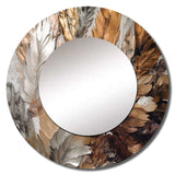 Gold Feather Extravaganza IV - Floral Wall Mirror