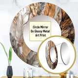 Gold Feather Extravaganza IV - Floral Wall Mirror