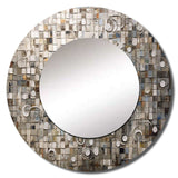 Brown And White Bohemian Medley - Geometric Wall Mirror