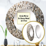 Brown And White Bohemian Medley - Geometric Wall Mirror