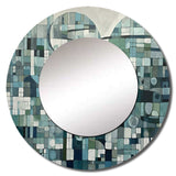 Blue And Green Bohemian Medley - Geometric Wall Mirror