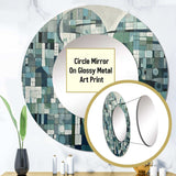 Blue And Green Bohemian Medley - Geometric Wall Mirror