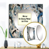 Blue And White Bohemian Medley - Geometric Wall Mirror