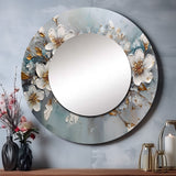 White And Gold Daisy Symphony III - Floral Wall Mirror