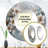 White And Gold Daisy Symphony III - Floral Wall Mirror