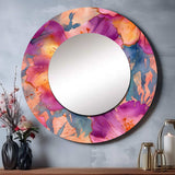 Purple Orange Hibiscus Blossoms - Floral Wall Mirror