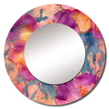 Purple Orange Hibiscus Blossoms - Floral Wall Mirror