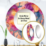 Purple Orange Hibiscus Blossoms - Floral Wall Mirror