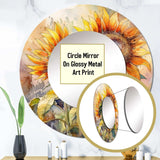 Yellow Sunflower Symphony III - Floral Wall Mirror