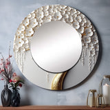 White Orchid Tree Garden Of Branches II - Landscapes Wall Mirror