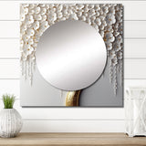 White Orchid Tree Garden Of Branches II - Landscapes Wall Mirror